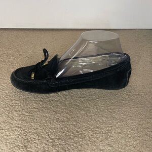Michael Kors Black Suede Moccasin Loafers Flats Size 8M Leather Upper